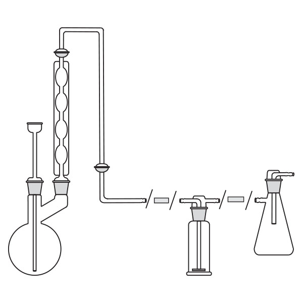 Apparecchio distill.dei cianuri completo con pallone 500ml-0