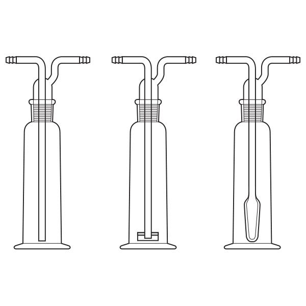 Bottiglie Drechsel tubo a piastra ml 100 -0