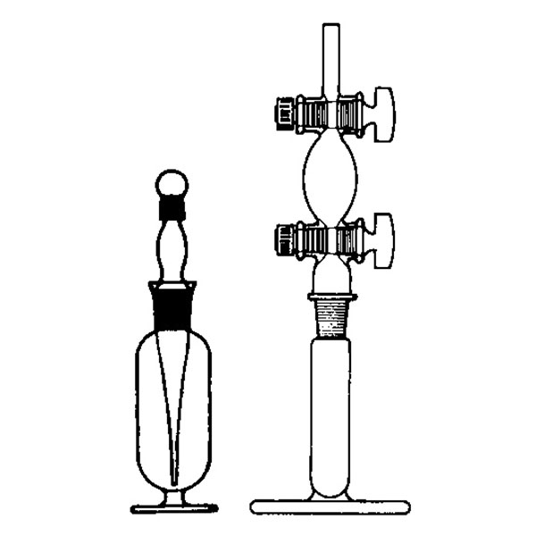 Pesa acidi Lunge vetro borosilicato senza rubinetto-0