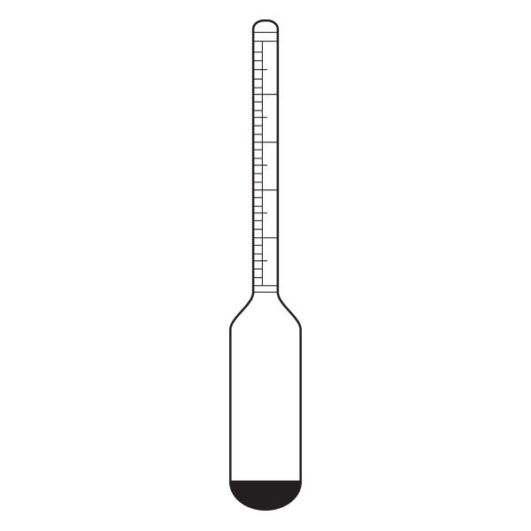 Urinometri di Vogel, 1000/1060, con termometro-0