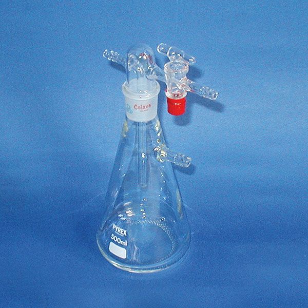 Matracci corredati con rubinetto vetro per vuoto, ml 500-0