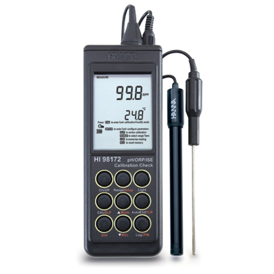 Misuratore professionale portatile di pH /ORP/ISE con Calibration Check-0