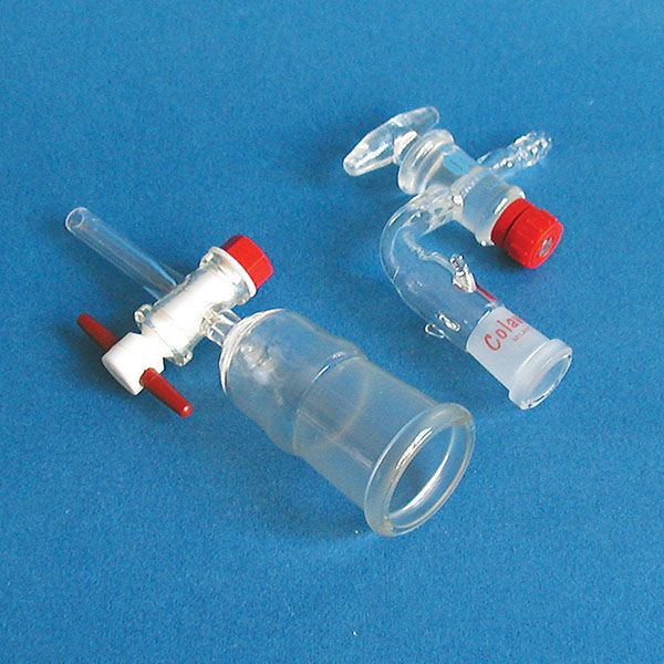 Raccordi con rubinetto PTFE e cono F14/23 piegati-0