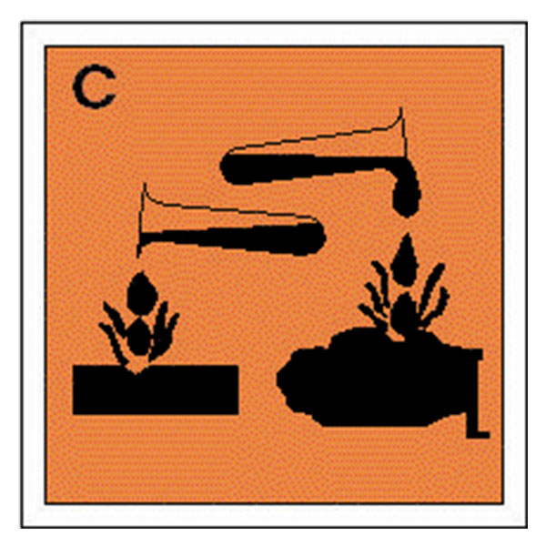 Etich.solo simbolo mm 41x41 Corrosivo pz.60-0