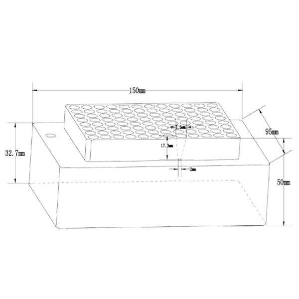 Blocco alluminio 96 fori per provette 0,2 ml-0