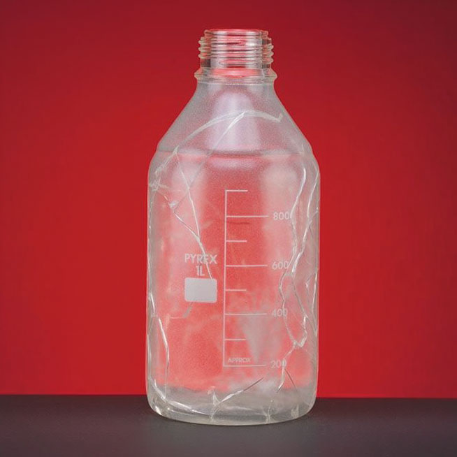 Bottiglie in vetro Pyrex plastificate ISO